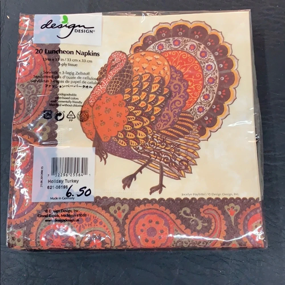 2 pkgs Thanksgiving Turkey Napkins
